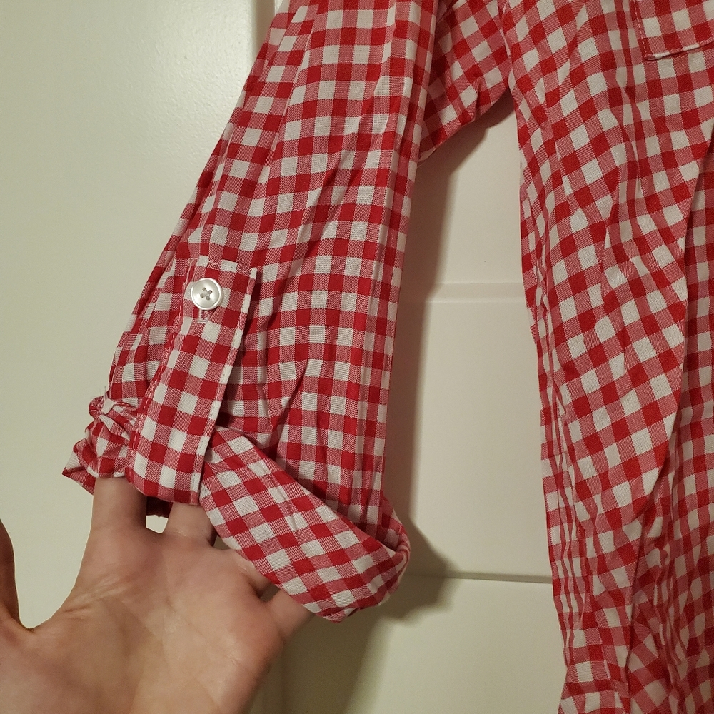 Pink plaid button-up - Picture 2 of 5